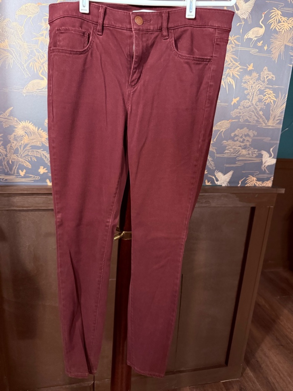 LOFT Skinny Jeans in Deep Burgundy